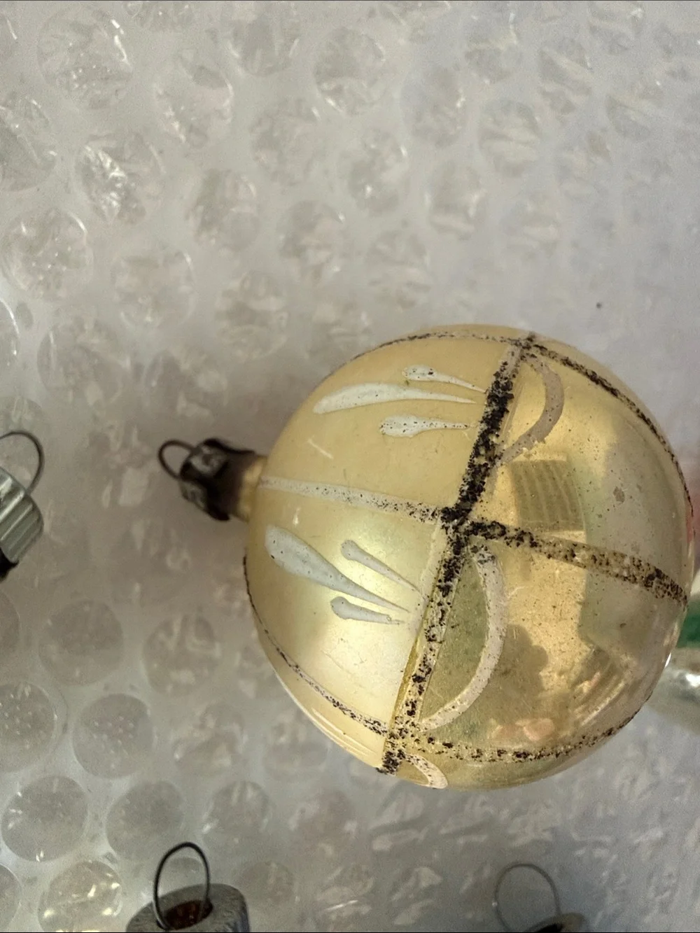 Vintage Glass Holiday Ornament Set - Assorted Colors, 5 total pieces.